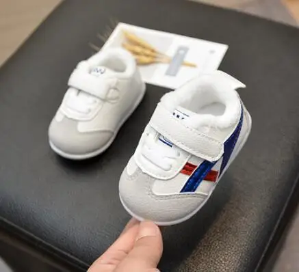 Зимняя детская обувь для малышей 0-1-2 лет с мягкой нескользящей подошвой; бархатная детская хлопковая белая обувь