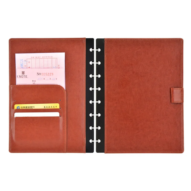 Capa de Caderno de Couro com Buraco de Cogumelo Capa de Folhas Soltas Cadernos e Revistas Pasta de Disco Cadernos e Planejadores Pasta de Anel - Imagem 3