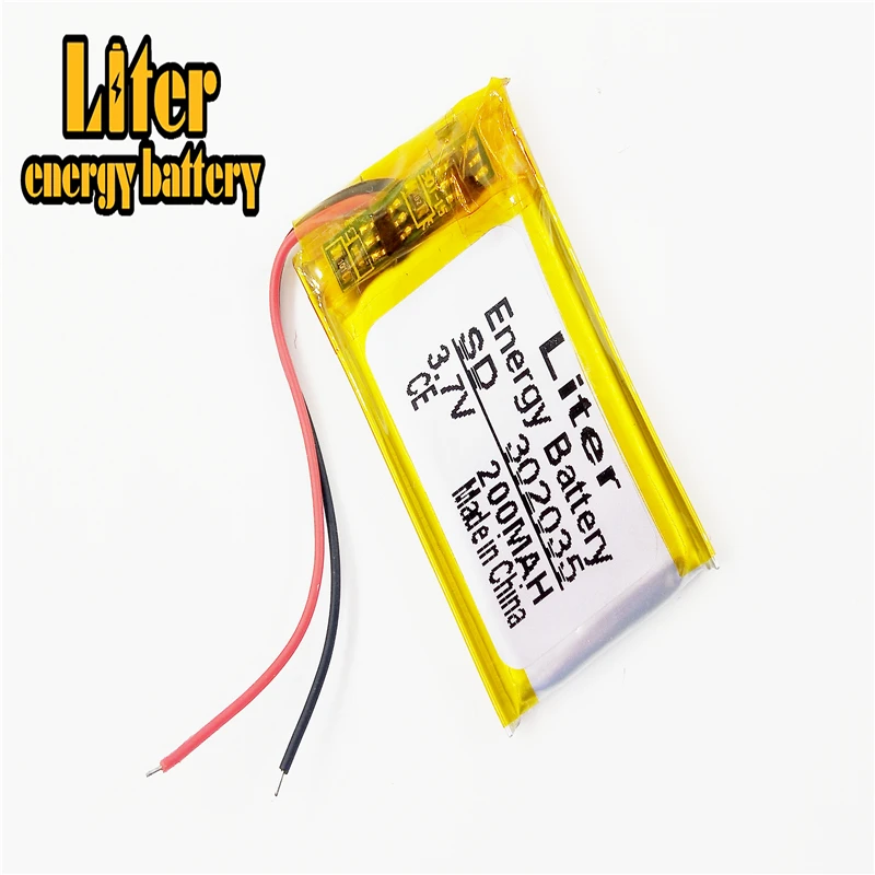 302035 032035 3.7v Lithium Polymer Battery 200mah Mp3 Mp4 Bluetooth 3*20*35mm Lithium Battery Small Stereo Bluetooth Gps