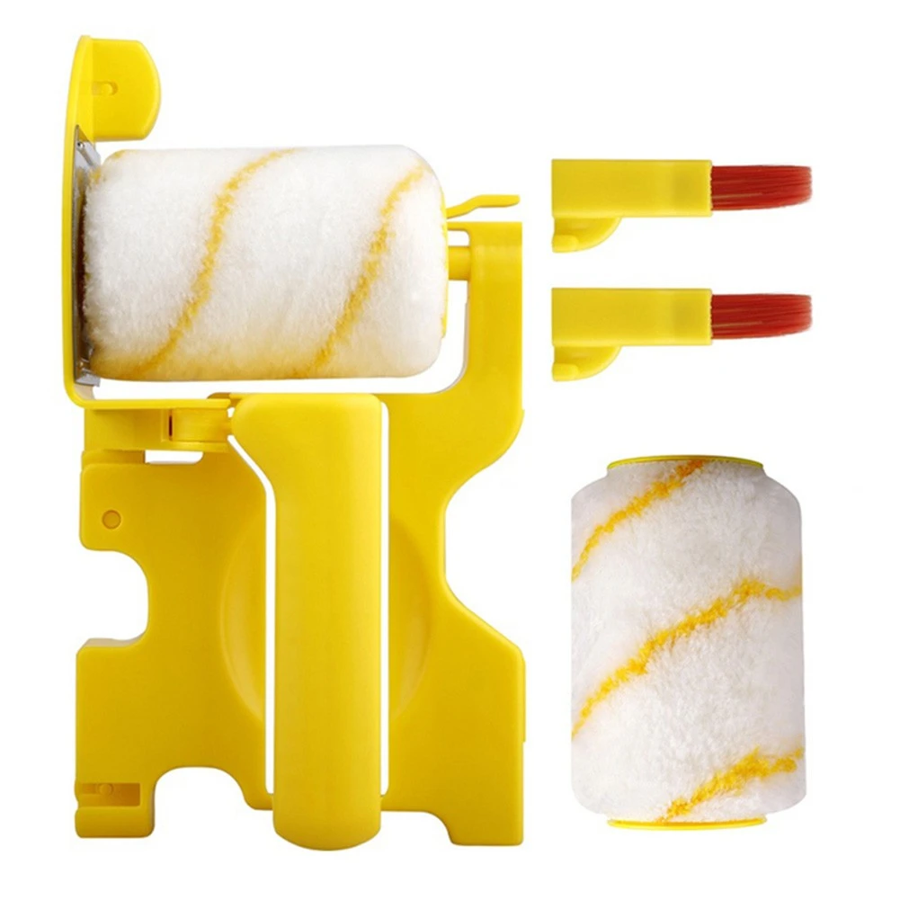 5pcs/set Multifunctional Clean-Cut Paint Edger Roller Brush Safe Tool For Wall Ceiling Yellow Hand-held Home Room Indoor Outdoor roller brushes