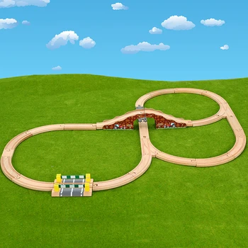 

Usual Wooden Tracks Train Set Toys Railway Magic Brio Wood Puzzles educational Toys For Children's birthday present