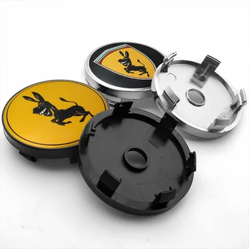 

4pcs 56/60mm Donkey Logo Car Wheel Center Hub Cap auto Rim refit Badge Creative Emblem Accessories sticker for Ferrari Ford