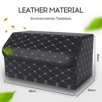 

large capacity Car Trunk Compartment isolation layer Boot Storage Organizer Box Storage Bag Case Tool Bag Leather