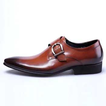 

2020 Luxury Men Shoes Patnet Leather Monk Strap Oxford Shoes for Men Wedding Business Formal Suit Mens Dress Shoes Black Brown