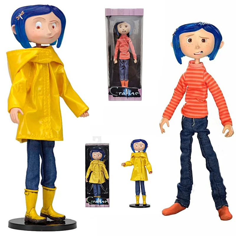 17 см NECA коралин секретная дверь одежда полосатая рубашка и плащ экшн-Фигурки