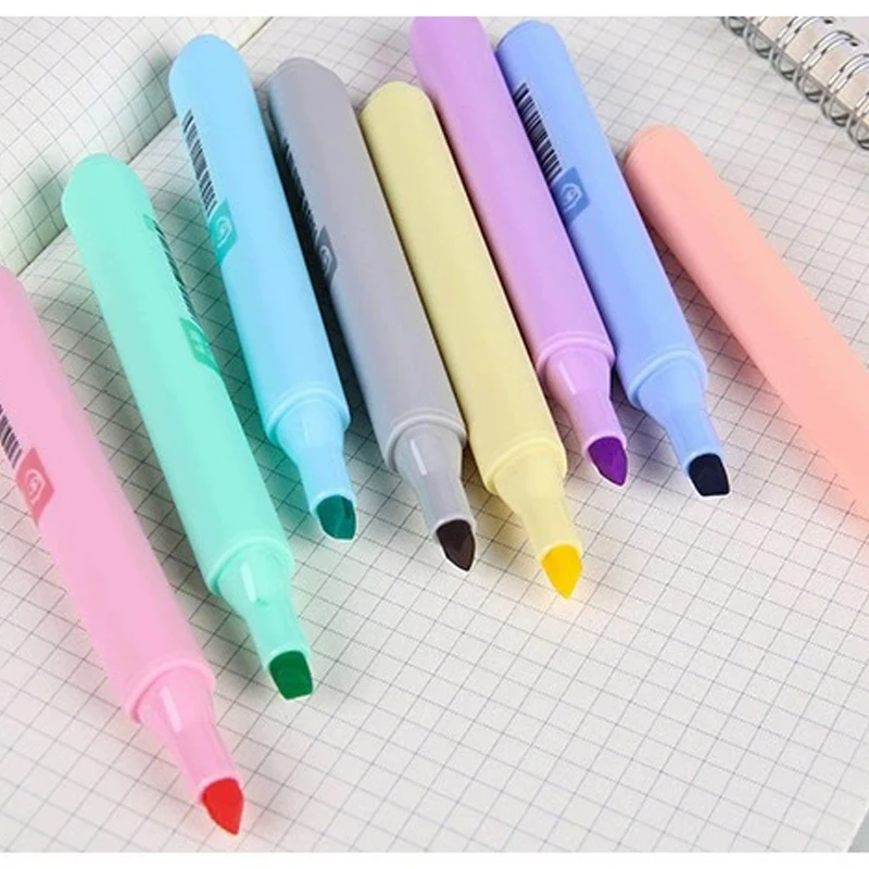 Highlighter Pen Set 8Pcs/set Macaron series Creative Fluorescent Pencil Candy Color Drawing Marker highlighter pen set