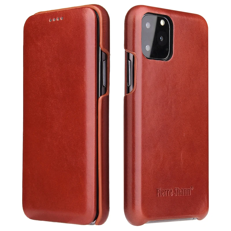 Чехол из натуральной воловьей кожи в стиле ретро для iPhone11 Pro откидной деловой