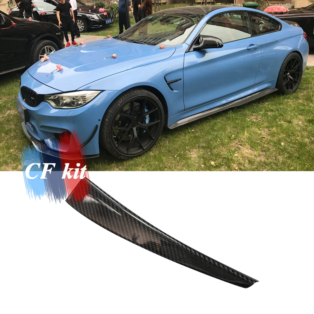 CF комплект P Стиль Настоящее карбоновое волокно губа-Накладка для BMW M3 M4 F80 F82 F83 воздушный нож разделяющие стабилизаторы планки украшение крыла автомобиля