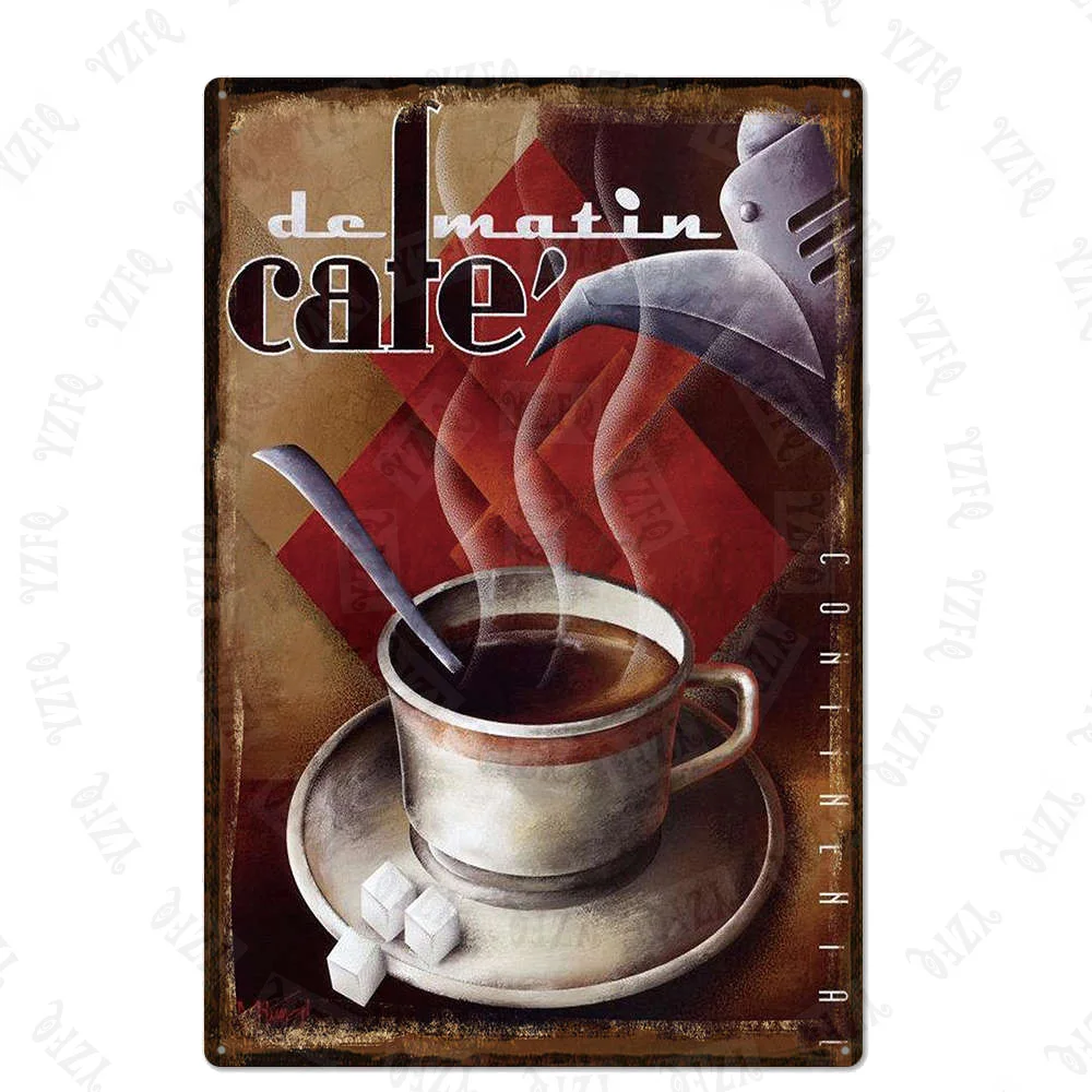 Targa da caffè aliana targa in metallo Vintage targa da parete Bar caffetteria negozio ristorante Home Art Craft Decor 30 x20cm XP(961)A