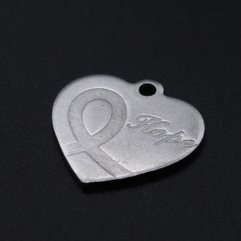 

5pcs/lot 100% Stainless Steel Hope Heart DIY Charm Pendant Wholesale Accept OEM Order Never Tarnish Necklace Pendants