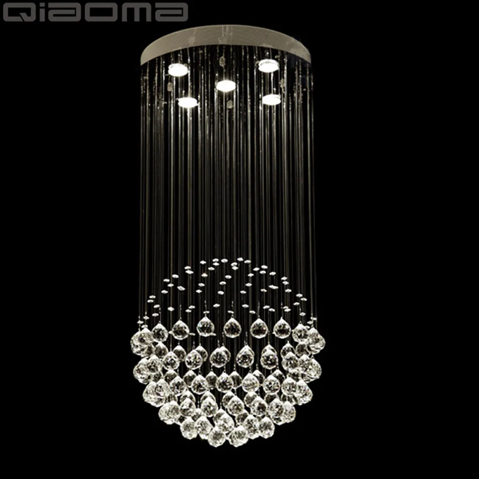 Modern Large Crystal Chandeliers | Fixture for Lobby Staircase | Long Spiral Crystal Light Lustre Ceiling Lamp image 4