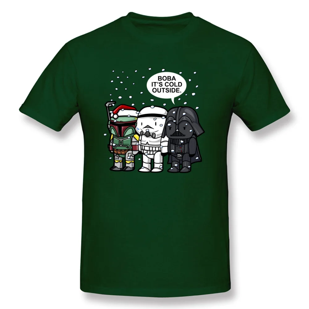 Мужские футболки Boba Fett It's Cold внешняя футболка Звездные войны Зима идет модная Рождественская Футболка Дарт Вейдер хлопковые футболки - Цвет: Dark Green