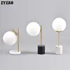 Postmodern Simple Marble Base Table Lamp Nordic Living Room Home Deco Glass Ball Desk Lamp Bedroom Bedside Lamp Simple Tafellamp 1