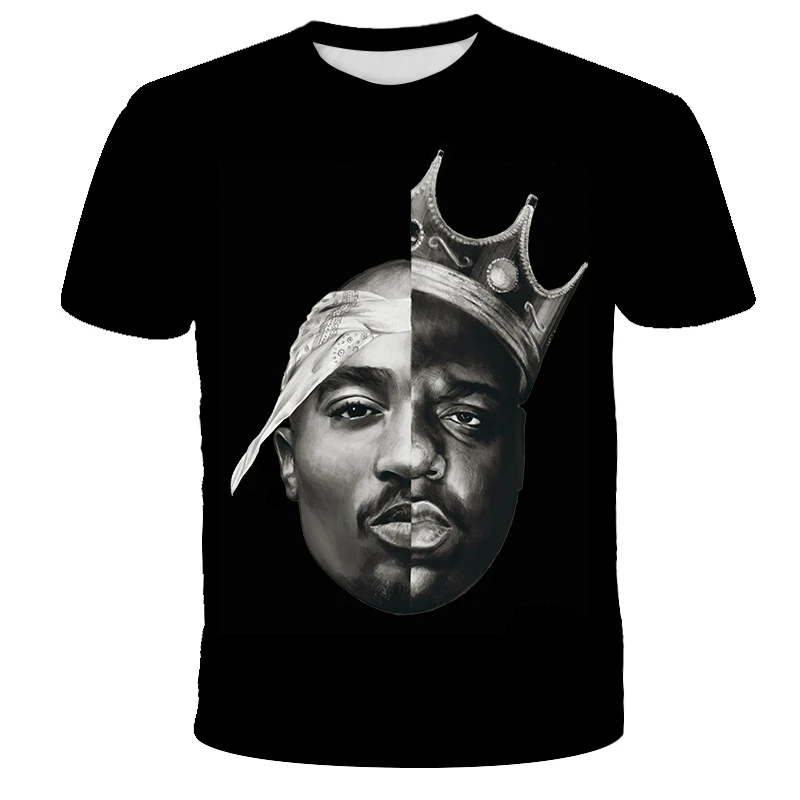 Новая летняя модная мужская и женская футболка Rapper 2pac Tupac 3d принт хип-хоп футболка s Повседневная крутая футболка для мужчин размера плюс 5XL - Цвет: T5091