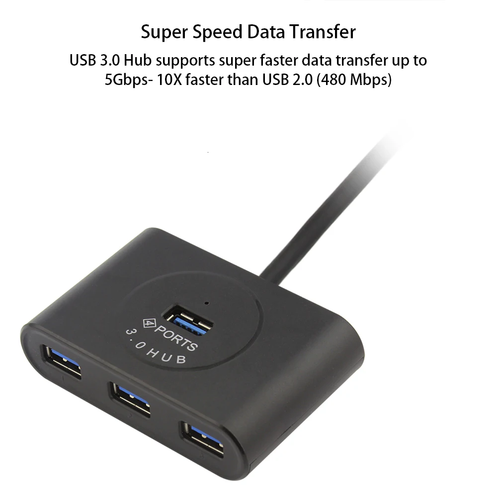 Usb 3,0 концентратор мульти Usb3.0 хаб 4 порта сплиттер адаптер с Светодиодный индикатор портативный компьютер аксессуары для ПК ноутбук Macbook Pro