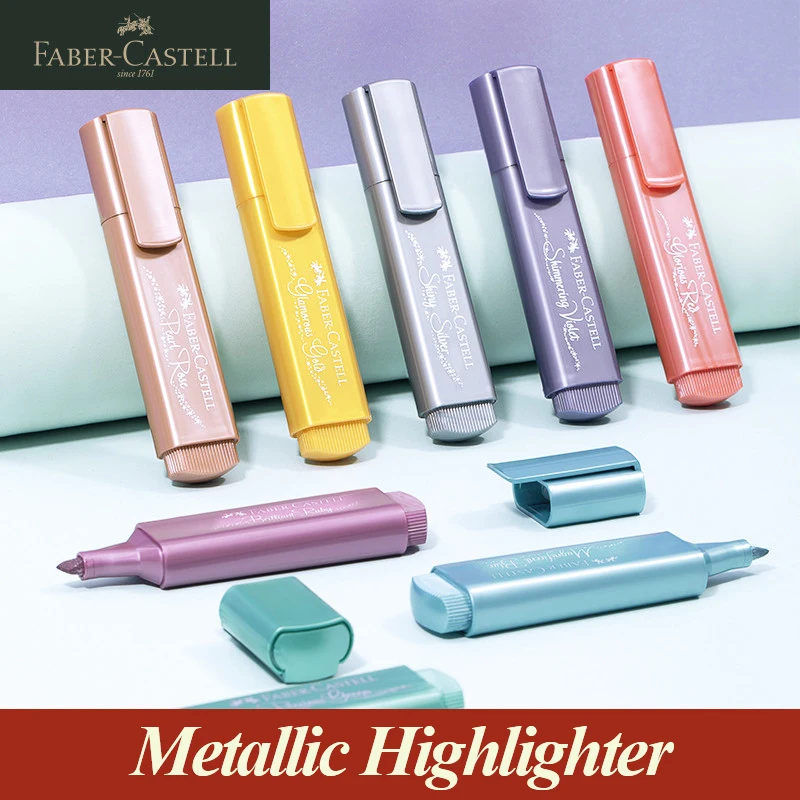 Faber Castell Metallic Effects Textliner 46 Highlighter 8 Pcs Different  Colors Original 154689