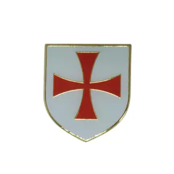 

24mm Cross Templar Shield metal Badge Red Cross Tactical Camouflage Military Stripe Badge pin gifts