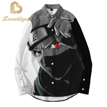 

Hot Sale High Quality Fashion 3D Naruto Cosplay Print Slim Fit Shirts Mens Women Long Sleeve Casual Shirts Top
