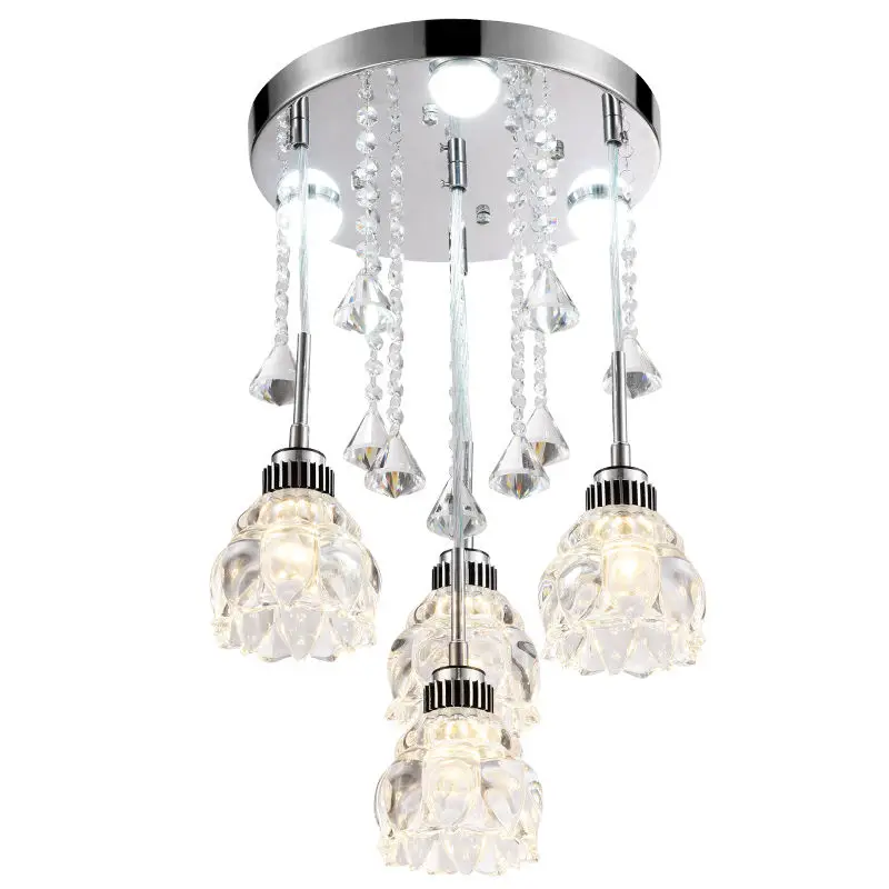 

Modern Crystal Led Pendant Light Fixtures Glass Cup Lampshade Suspension Hanging Lamp Dining Room Kitchen Decor Home Lighting