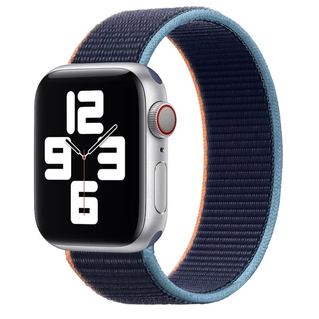 2021 New Upgrade Braided Solo Loop Straps Elastic Soft Weave Nylon  for Apple Watch Band Series 6/SE/5/4/3/2/1 38/40/42/44mm Deep Navy