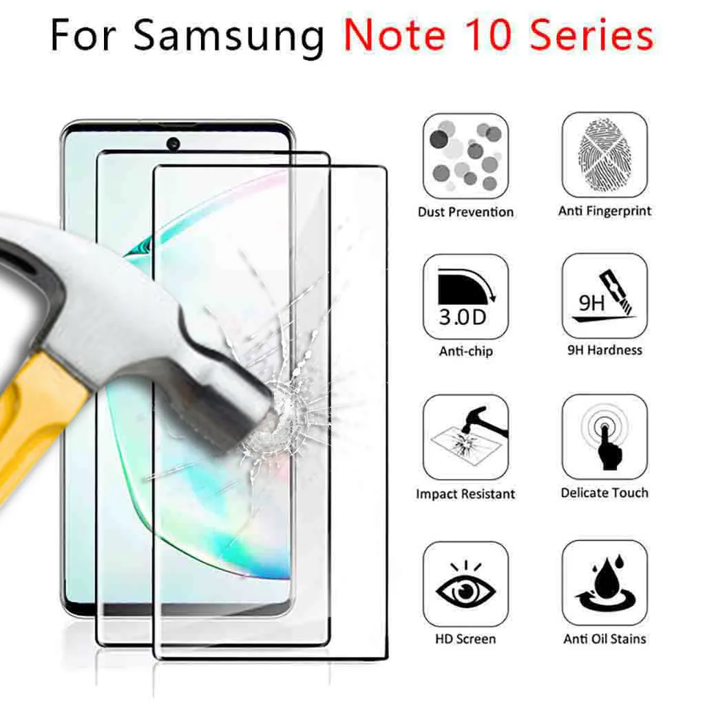 MNYCXEN 9D изогнутое закаленное стекло для samsung Galaxy Note 10+/Plus 6,8 дюймовый защитный экран для samsung Galaxy Note 10 Plus