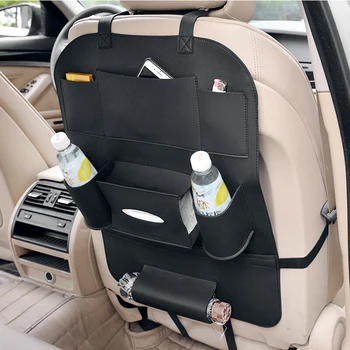 

For BMW 3 5 Series F30 F10 E60 E90 E36 E34 E39 E91 E87 coffee Beige black Car Seat Back Bag storage