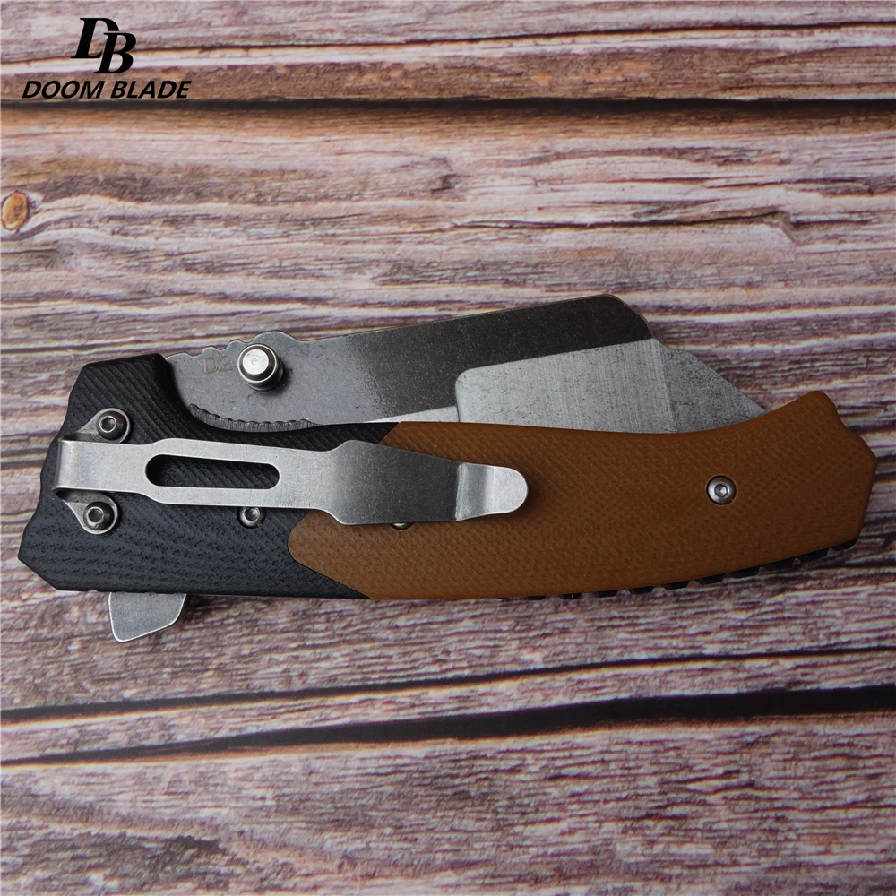 Складной нож с ручкой D2 Blade G10 7 9 дюйма FH11 60 61HRC 2 цвета для кемпинга охоты