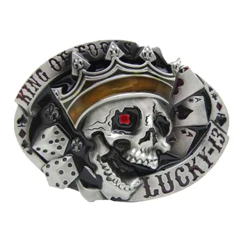 

Vintage Skull Skeleton Oval Belt Buckle Western Belt Buckle for Mens Gift for Jeans Leather Belt