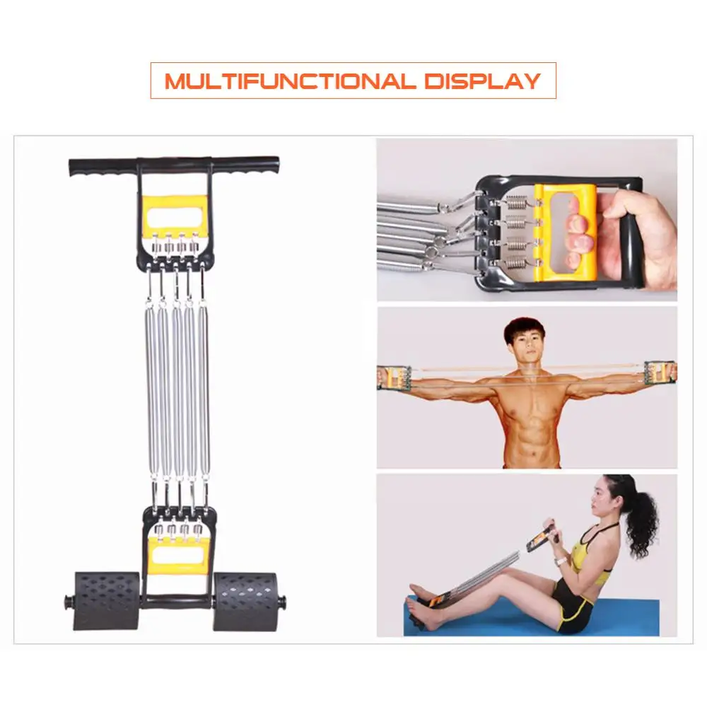 

Multi-purpose Chest Expander 5-Spring Men Power Exerciser with Grip Exerciser Home Fitness Equipment