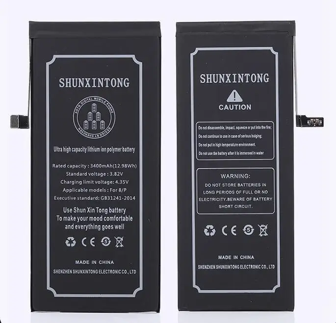 

2set/lot Polymer Lithium-ion Phone Battery 3400mah For Apple iPhone 8/P Replacement Batteries For iphone 8 Plus + Tools Kit