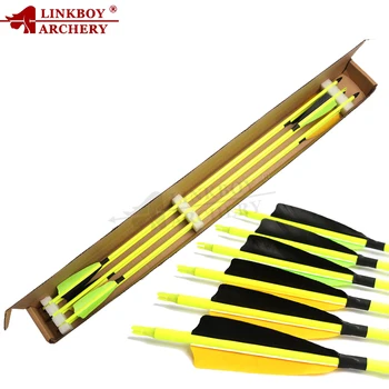 

12pcs Mix Carbon Arrows 5inch Turkey Feather Spine500 ID6.2mm for Compound Traditinal Bow Hunting Archery Accessories