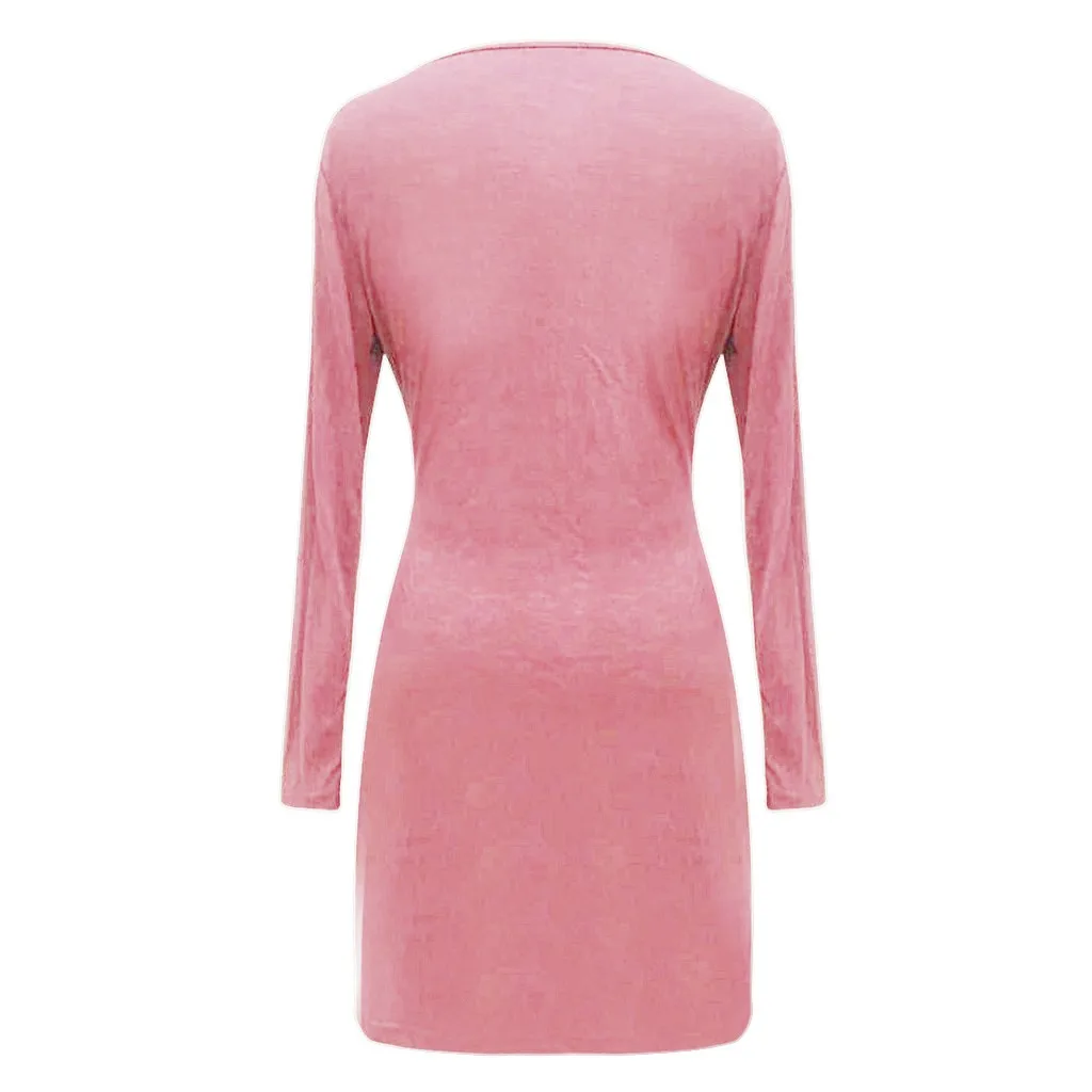 Платье Женское vestidos на Хэллоуин S-2XL de noche vestidos de платье Летнее женское с круглым вырезом однотонное платье с длинными рукавами с принтом Z4