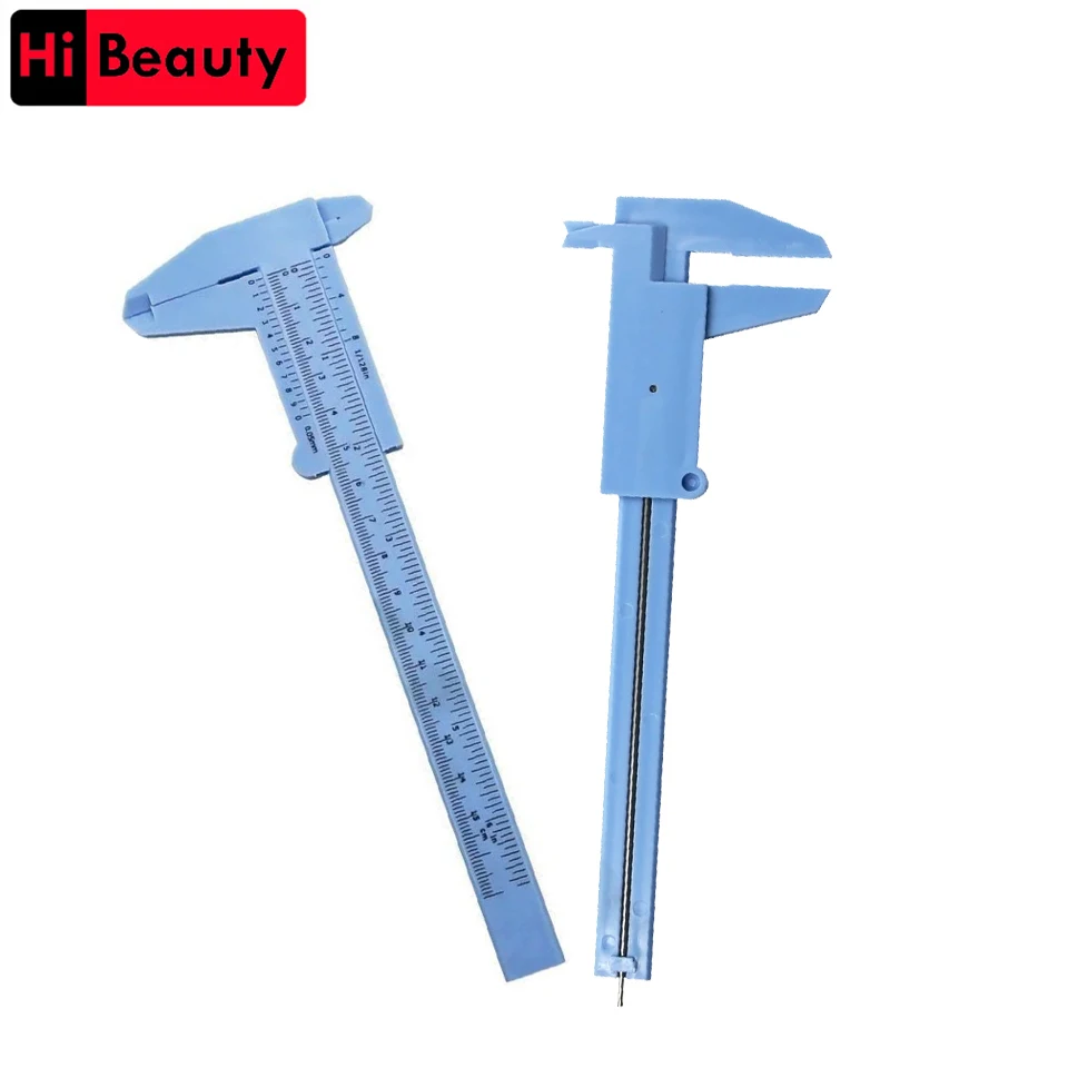 1PC Portable 150mm Plastic Eyebrow Makeup Measuring Vernier Caliper Tattoo Caliper Ruler Permanent Makeup Measurement Tools lightweight 150mm digital electronic caliper gauge lcd display plastic carbon fiber composites woodworking measuring tools