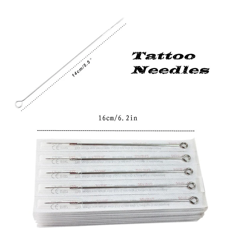50pcs Sterile Tattoo Needles RL RS M1 Disposable Round Liner Needle Set Agujas Microblading Supply Permanent Makeup Accessories