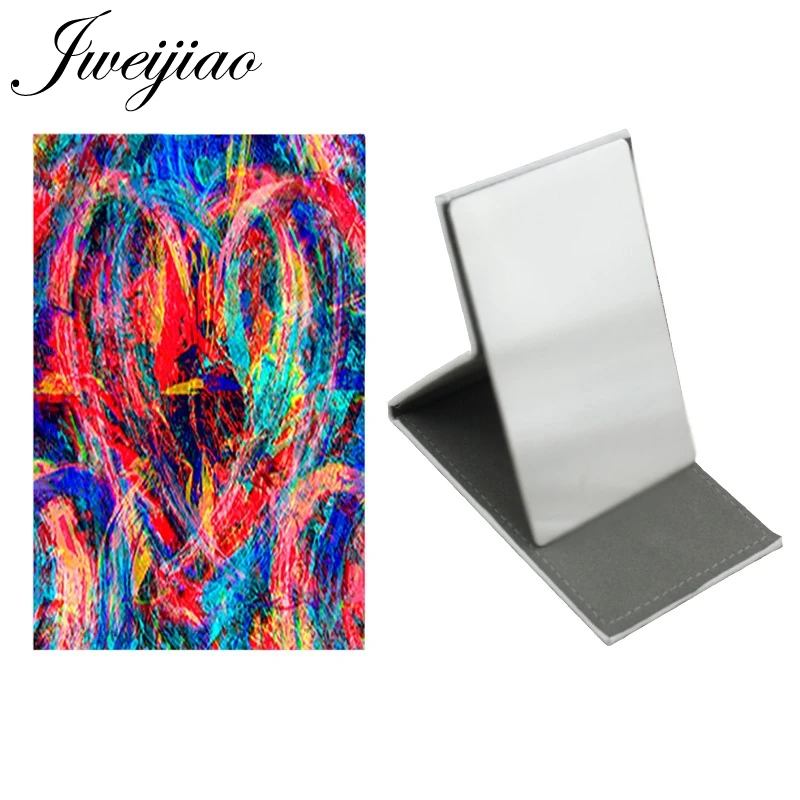 JWEIJIAO известная картина, цветное настольное зеркало из нержавеющей стали, кожа, макияж, инструменты для красоты, дорожный кошелек, зеркала PT33 - Цвет: PT31