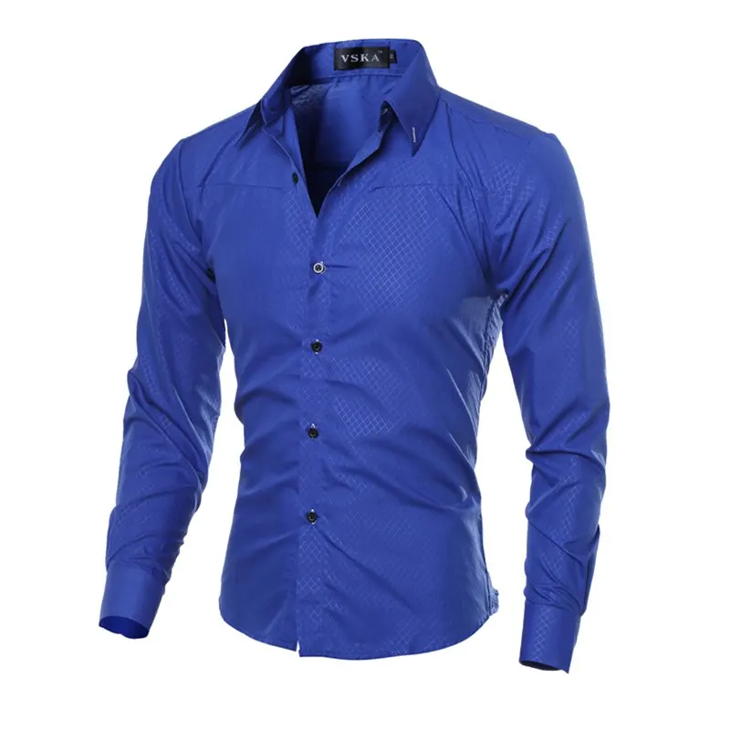 Мужская рубашка с длинным рукавом, повседневные деловые рубашки для мужчин, облегающие, 5 цветов, мужские рубашки, Camisas Masculina