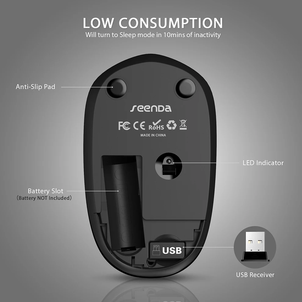 Wireless Mouse - Black Gold3