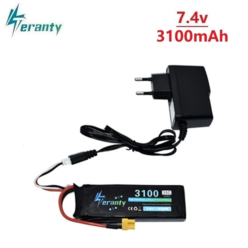 Обновленный аккумулятор Lipo 7 4 В 3100 мАч для MJX Bugs 3 B3 RC Quadcopter запасные части 2s 2700 35C