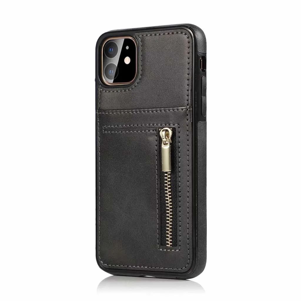 Защитный чехол с отделениями для кошелька кошелек на молнии iPhone 11 Pro 5 8 дюймов