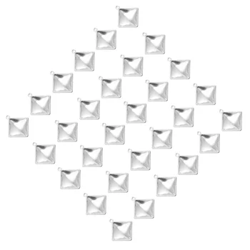 

200PCS DIY Alloy Pendants Base Tray Square Time Gem Glass Patch DIY Time Gem Patch Pendant DIY Diamond Alloy Base Creative DIY J