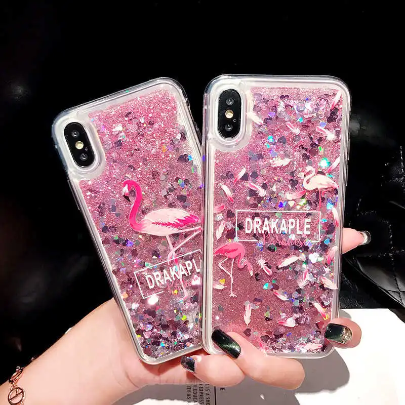 

Flamingo Quicksand Case For Samsung Galaxy A7 A8 A5 A6 A9 J3 J4 J6 J7 J8 Plus 2018 Dynamic Liquid protective Phone Case Cover