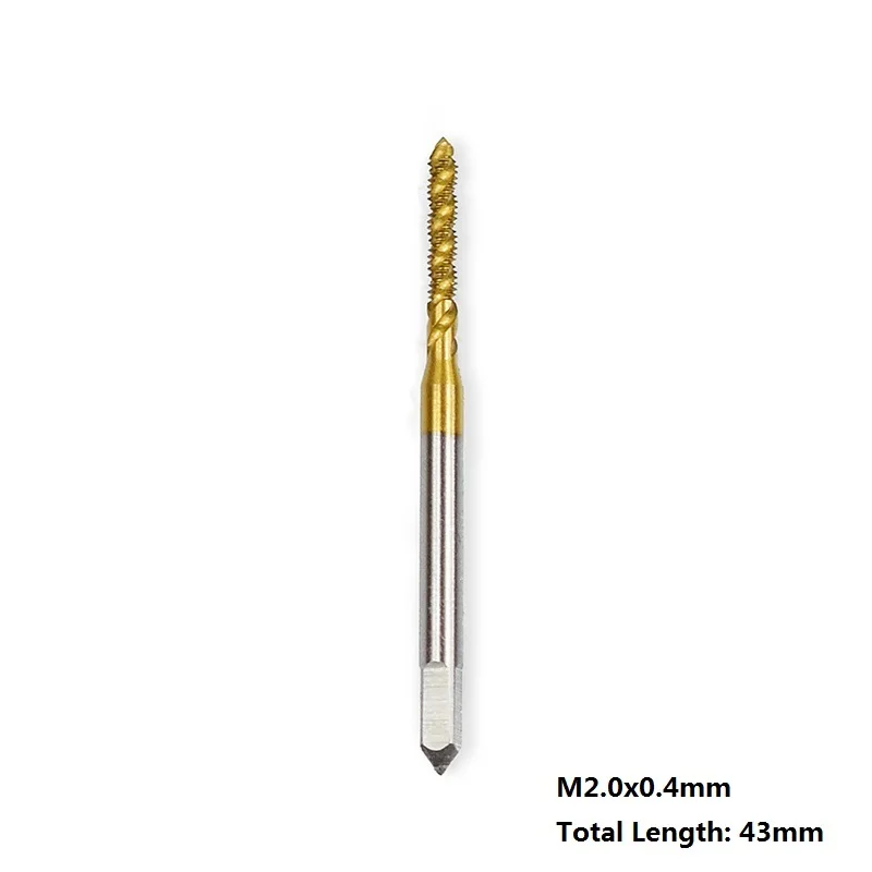 1 шт. метрический резьбовой кран M2-M8 Высокоскоростная сталь 6542 винтовой кран сверло Оловянное покрытие спиральный машинный кран - Цвет: 1pc M2x0.4