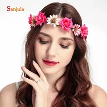 Женские головные уборы ручной работы с цветами в богемном стиле летние пляжные свадебные аксессуары для волос аксессуары для гирлянды mariage HG02