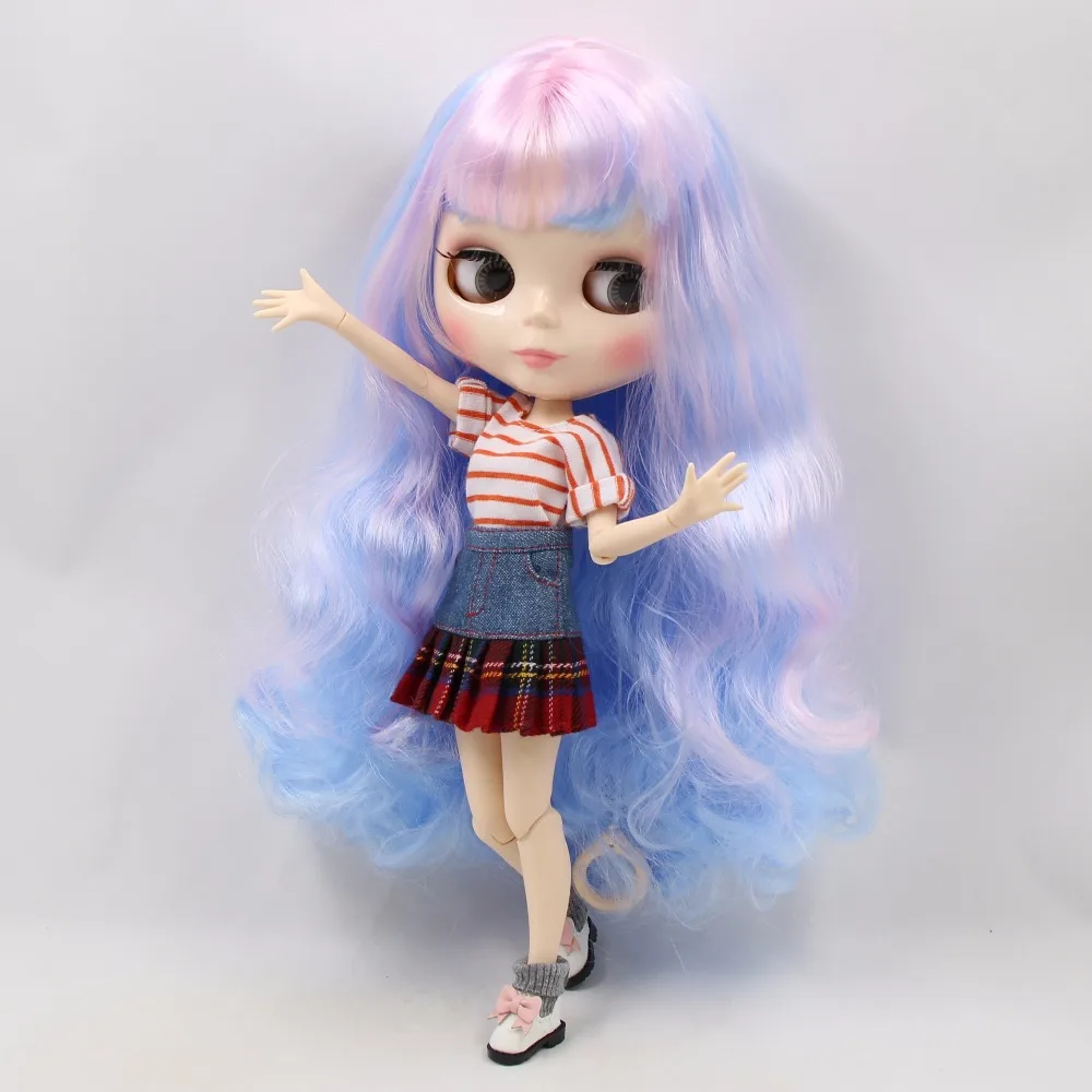 Neo Blythe Doll with Multi-Color Hair, White Skin, Shiny Cute Face & Custom Jointed Body 1