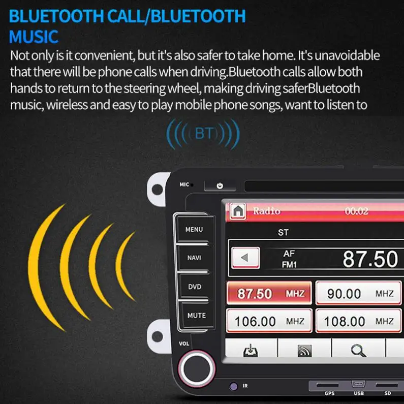 2 DIN 7 дюймов HD емкостный сенсорный экран Bluetooth автомобильный DVD/MP5/gps Navi плеер с RDS+ камера подходит для Volkswagen VW Skoda