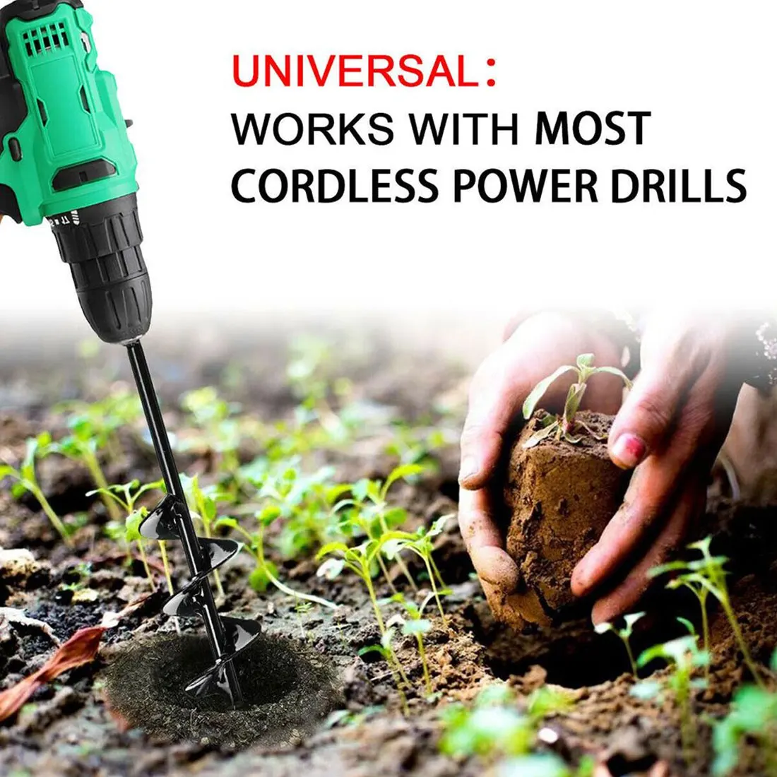 

Loose Soil Spiral Rod Gardening Tools Ground Drilling Short Rod Plant Twist Planting Flower Digging Pit Garden Planting