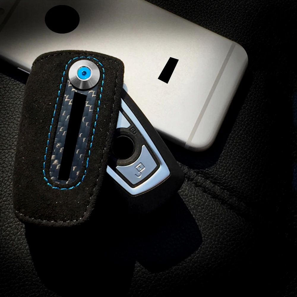 Leather key case for BMW F10 F11 F07 F20 F30 F32 F02 F25 Z4 F34 G30 G01 F15 F16 series side shell cap fob protection casing