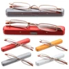 Unisex Mini Portable Metal Frame Reading Glasses With Metal Case Hot Slim Eyeglasses Vision Care Reader Spectacles +1.0 to 4.0 1