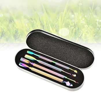 

1Set Dead Skin Fork Nail File Buffer Dual-use Stainless Steel Portable Nail Manicure Auxiliary Tool Dead Skin Push