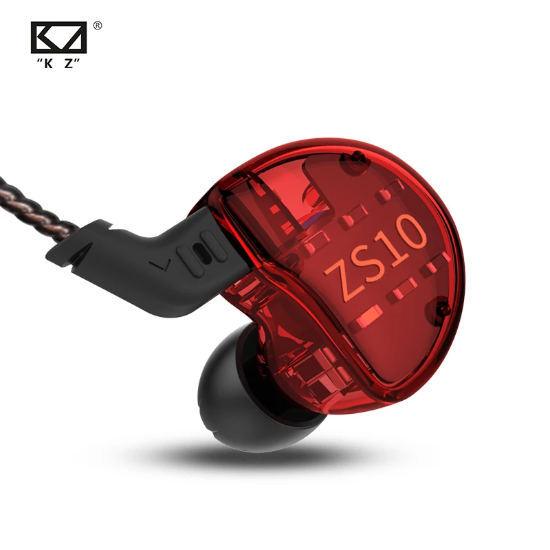 Гибридные наушники вкладыши AK KZ ZS10 4BA + 1DD Hi Fi для бега спортивные гарнитура ZS7 AS10 AS16